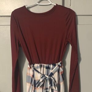 Stylish Plaid Dress with Tie Waist